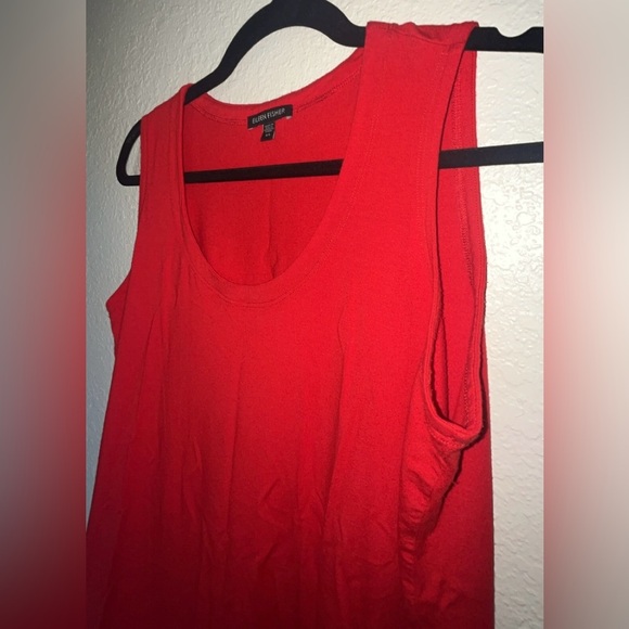 Eileen Fisher Red Sleeveless Scoop-Neck Rayon Tank Top Blouse SIZE XS (Fits L) - Picture 2 of 6